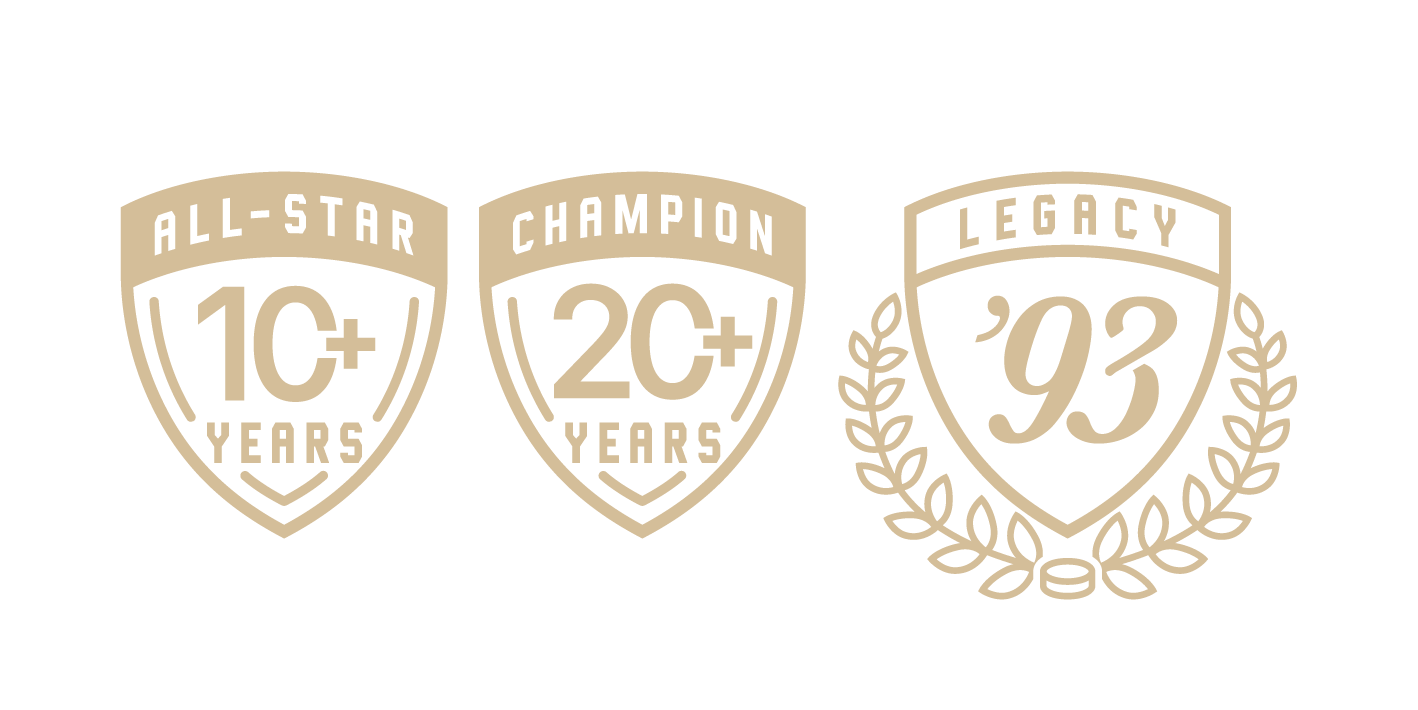 All-Star, Champion, Legacy tenure badges